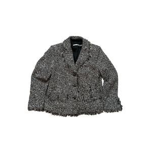 Peter Nygard Women’s Petite 10 • Bouclé Tweed Fringe Trim Jacket • Blazer Coat